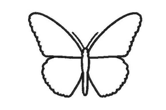 Butterfly Line Drawing for Craft Fair Embroidery