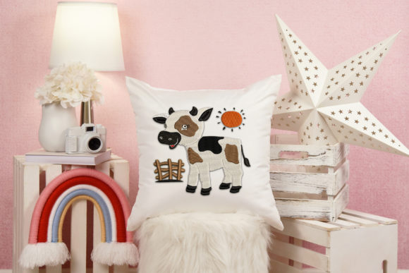 Calf Cute Cartoon Depiction: A Cozy Holiday Embroidery Review