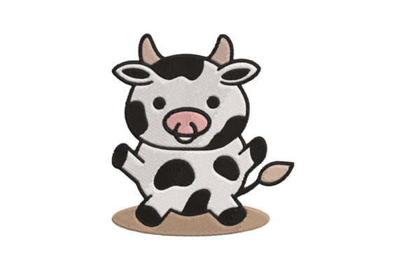 Cute Baby Animal Cow Cartoon: Seasonal Stitching Gold