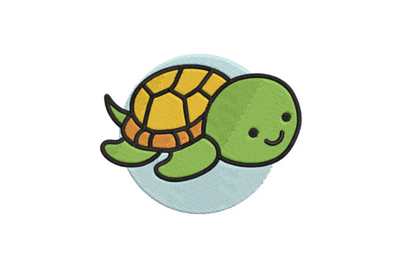 Evaluating the Cute Sea Animal Turtle Cartoon Embroidery Design