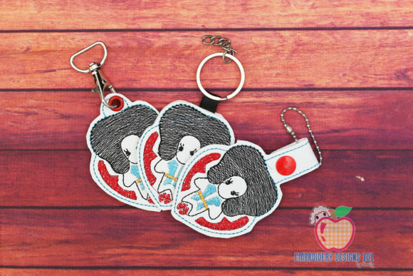 Evaluating the Lady ITH Snaptab Keyfob Embroidery Design