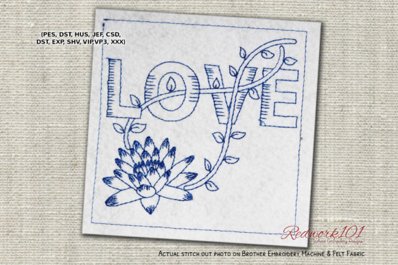 Evaluating the Lotus Flower Valentine Love Redwork Design