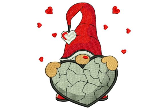 My Professional Take on the Heart Stone Gnome Embroidery Design